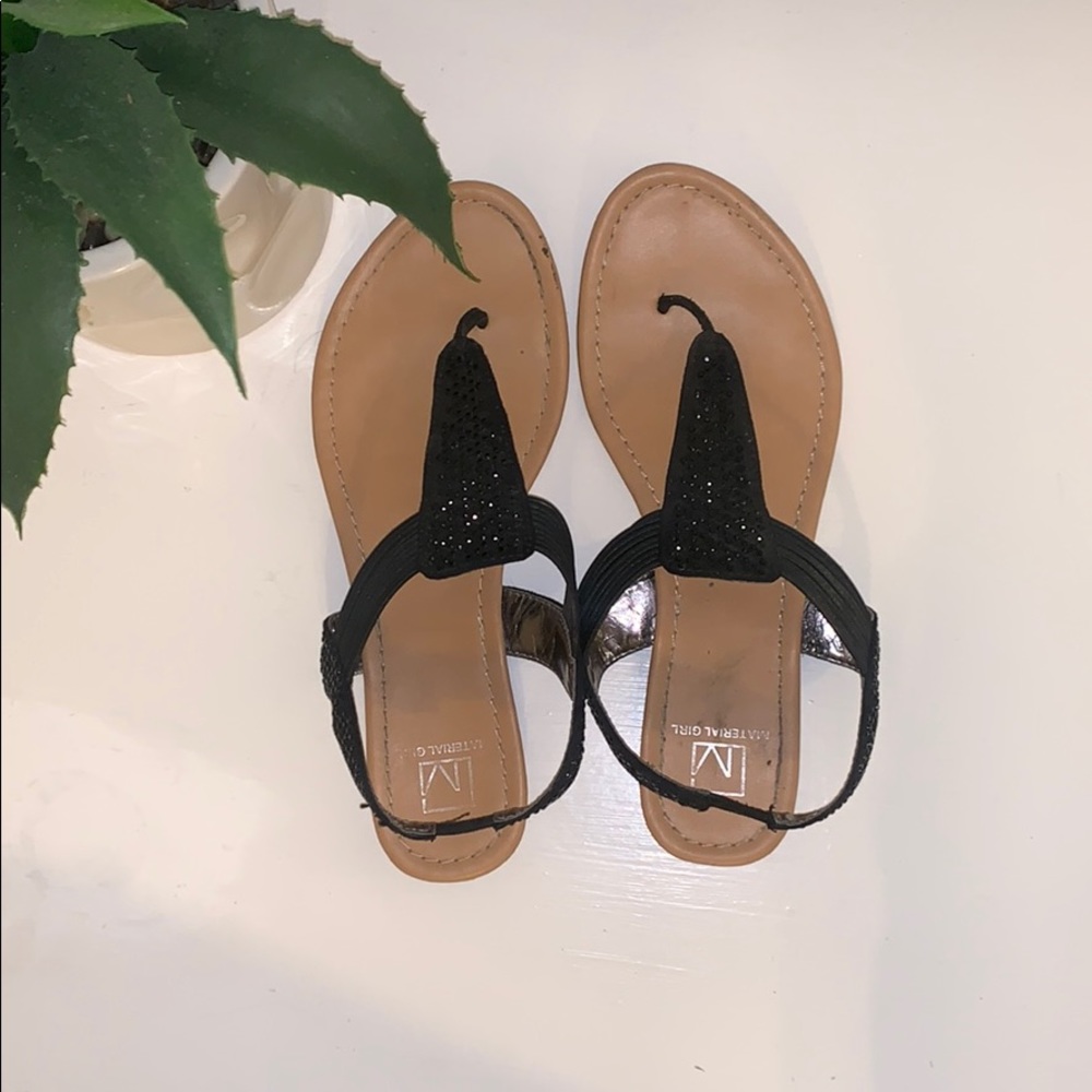 Material Girl Black Strappy Sandals